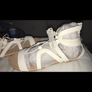 size 11 brand new white sandals from JUSTFAB